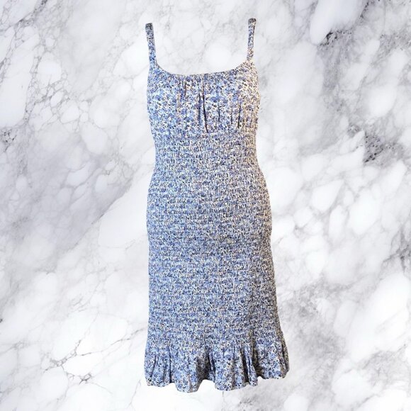 Abercrombie and Fitch Mini Dress in Blue Ditsy Floral - Picture 1 of 11